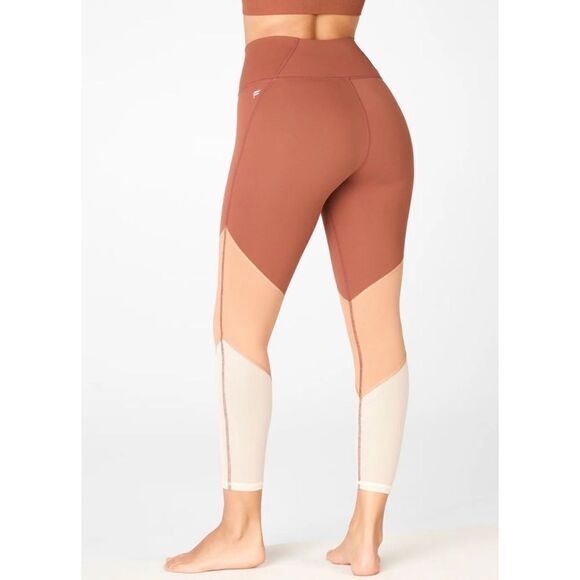 FABLETICS Zone High-Waisted 7/8 Leggings in Mahogany/Driftscape/Sand - Picture 2 of 4